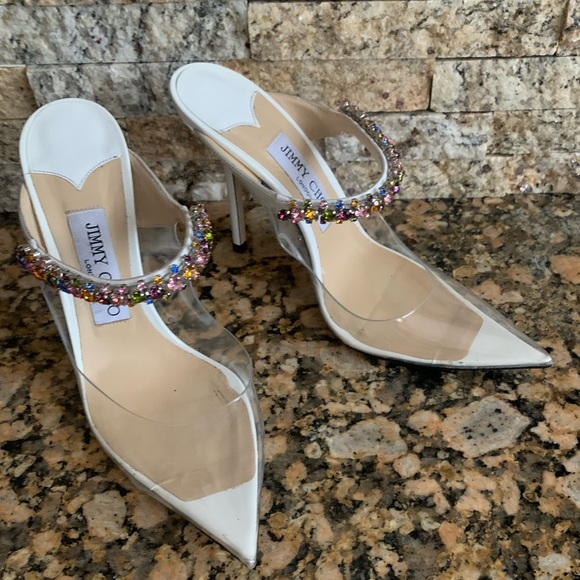 Jimmy Choo Bing 100 Embellished PVC shoes - Picture 4 of 10